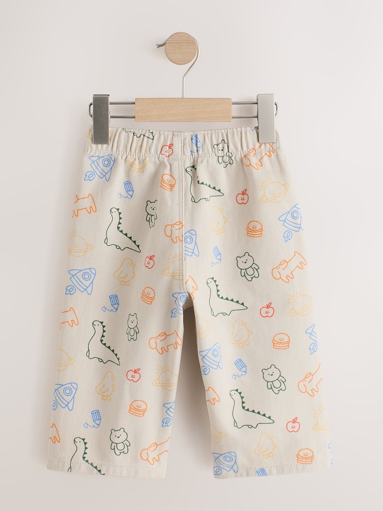 Multi Linear Print Pull On Wide Trousers (3mths-7yrs) - Image 2 of 4 Multi Linear Print Pull On Wide Trousers (3mths-7yrs) - Image 2 of 4