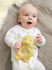 JoJo Maman Bébé Duck Plush Ring Rattle - Image 1 of 2