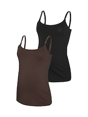 Maro/negru - Mamalicious Maternity and Nursing Tops 2 Pack - Imaginea 1 din 1