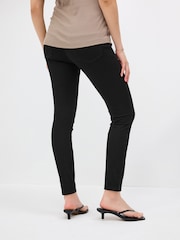 Black Maternity Denim Look Leggings - Image 3 of 9
