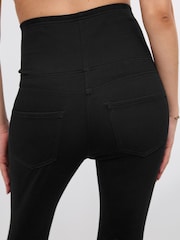 Black Maternity Denim Look Leggings - Image 5 of 9