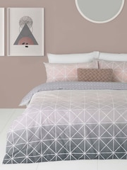 furn. Grey Spectrum Geometric Line Reversible Duvet Cover and Pillowcase Set - Image 1 of 1