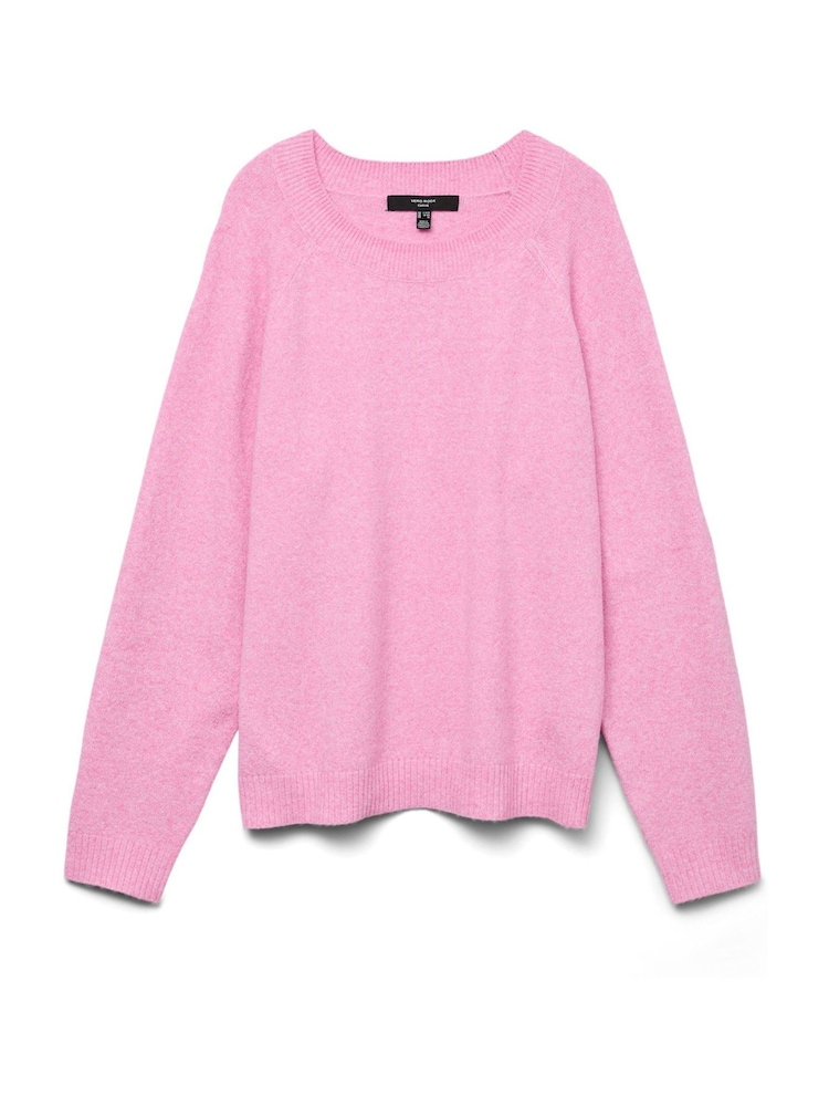 Svetlo roza - Udoben mehek pleten pulover z okroglim ovratnikom Vero Moda - Slika 5 iz 5 Svetlo roza - Udoben mehek pleten pulover z okroglim ovratnikom Vero Moda - Slika 5 iz 5