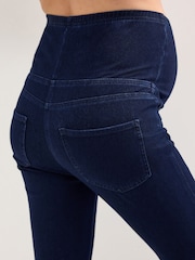 Dark Blue Maternity Denim Look Leggings - Image 3 of 8