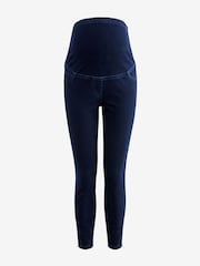 Dark Blue Maternity Denim Look Leggings - Image 4 of 8