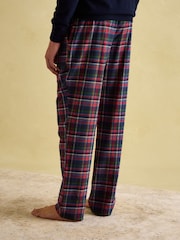 Joules Sleeper Navy Checked Pyjama Bottoms - Image 2 of 8
