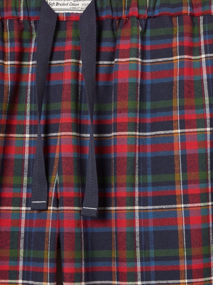 Joules Sleeper Navy Checked Pyjama Bottoms - Image 8 of 8