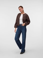 VERO MODA Brown Long Sleeve Bomber Jacket - Image 2 of 5