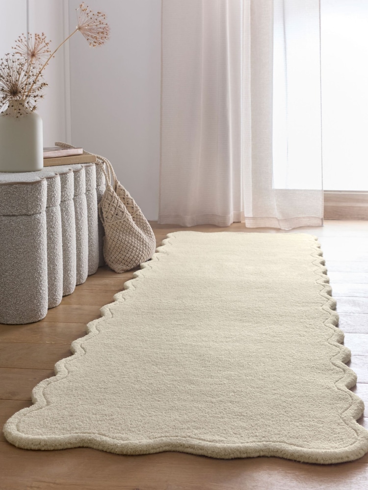 Origin Rugs Cream Scalloped Elsie Runner - Image 1 of 4 Origin Rugs Cream Scalloped Elsie Runner - Image 1 of 4