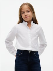 Tommy Hilfiger Essential Relaxed Fit Ruffle Poplin Shirt - Bild 1 von 5