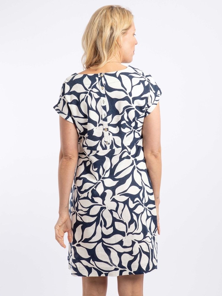 Weird Fish Blue Orlando Printed Shift Dress - Image 2 of 7 Weird Fish Blue Orlando Printed Shift Dress - Image 2 of 7