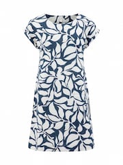Weird Fish Blue Orlando Printed Shift Dress - Image 6 of 7