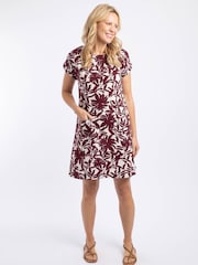 Weird Fish Red Orlando Printed Shift Dress - Image 1 of 7