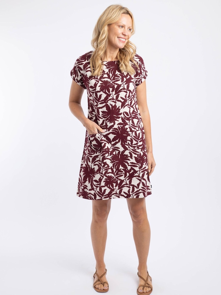 Weird Fish Red Orlando Printed Shift Dress - Image 1 of 7