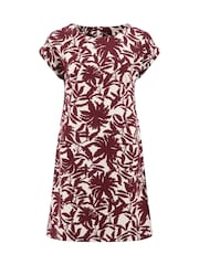 Weird Fish Red Orlando Printed Shift Dress - Image 6 of 7
