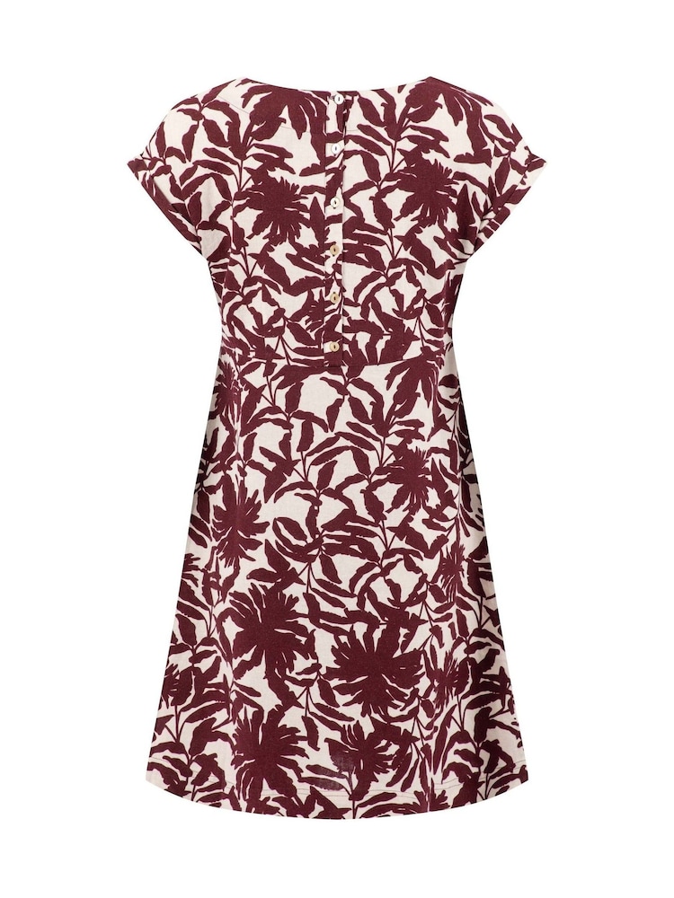 Weird Fish Red Orlando Printed Shift Dress - Image 7 of 7