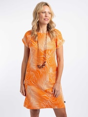 Weird Fish Orange Orlando Printed Shift Dress - Image 3 of 7