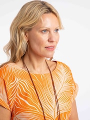 Weird Fish Orange Orlando Printed Shift Dress - Image 4 of 7