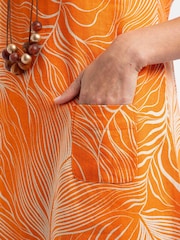 Weird Fish Orange Orlando Printed Shift Dress - Image 5 of 7