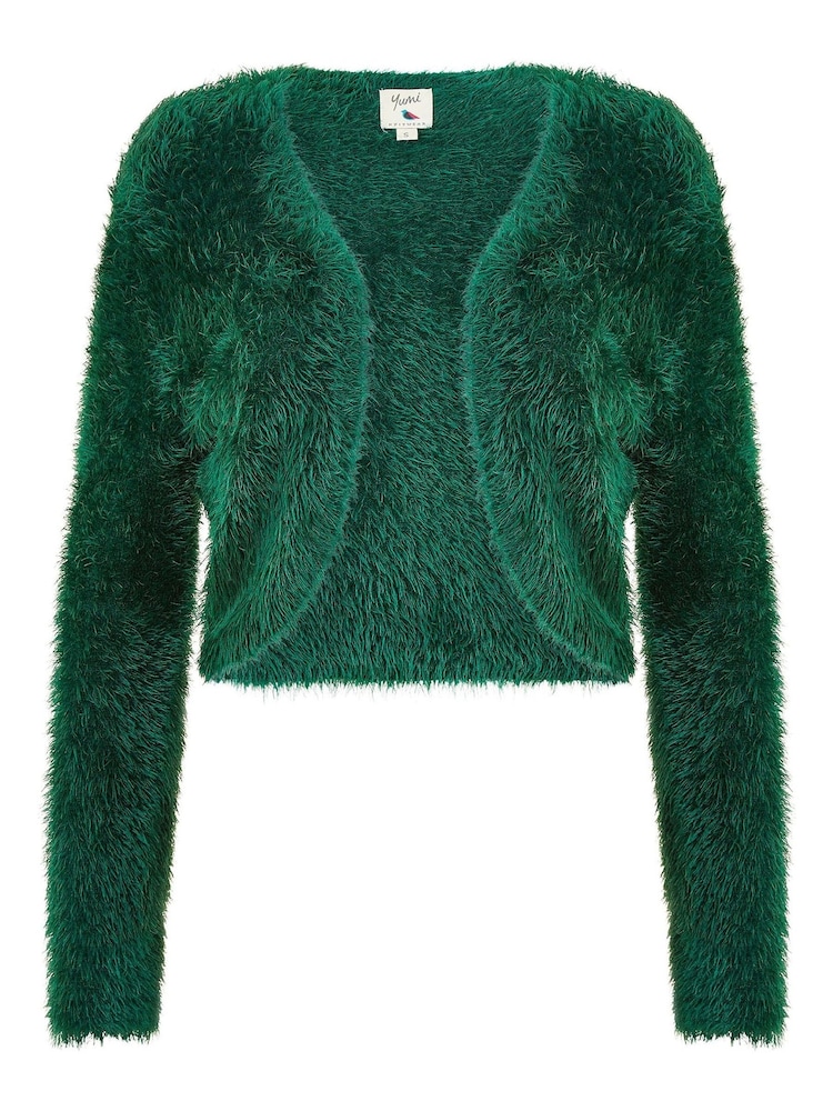 Verde - Bolero de punto con pelo de Yumi - Imagen 5 de 5 Verde - Bolero de punto con pelo de Yumi - Imagen 5 de 5