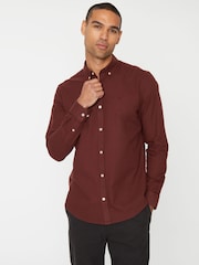 Threadbare Red Oxford Long Sleeve Shirt - Image 1 of 4