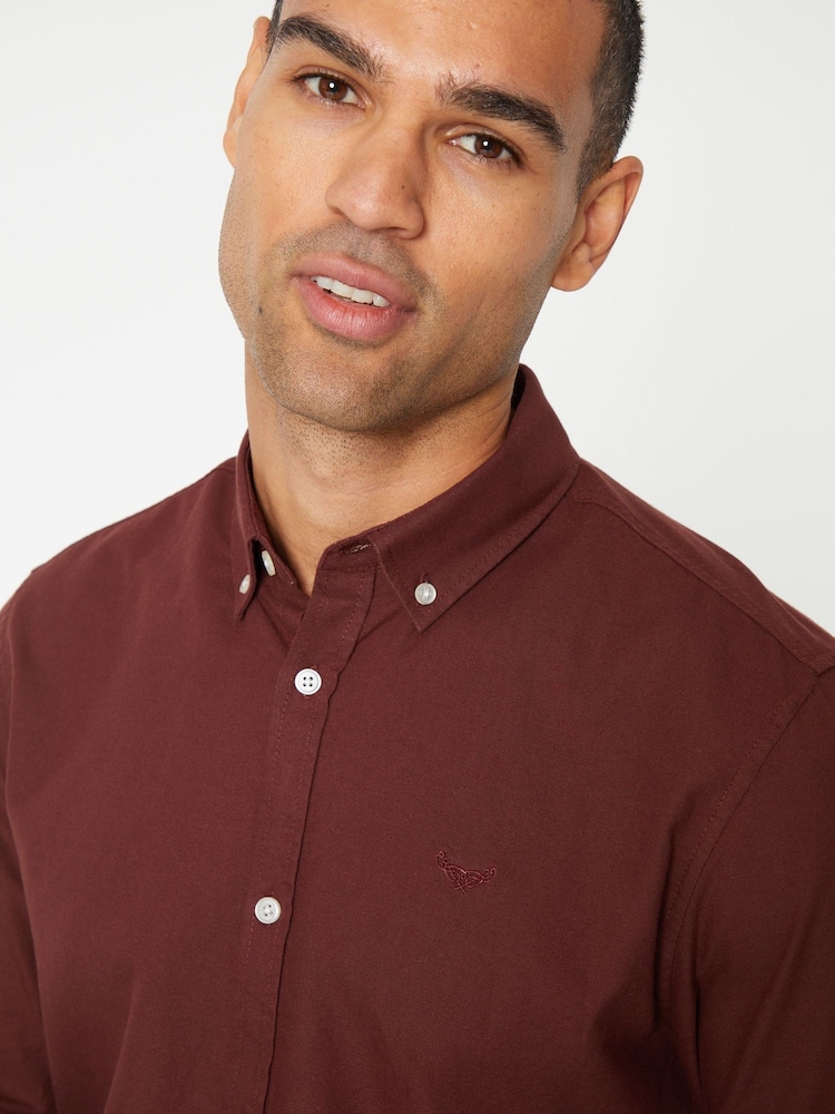 Threadbare Red Oxford Long Sleeve Shirt - Image 4 of 4