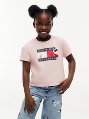 Tommy Hilfiger Pink Peanuts® Flag Graphic Relaxed T-Shirt - Image 1 of 6