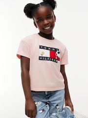 Tommy Hilfiger Pink Peanuts® Flag Graphic Relaxed T-Shirt - Image 3 of 6