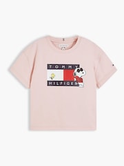 Tommy Hilfiger Pink Peanuts® Flag Graphic Relaxed T-Shirt - Image 5 of 6