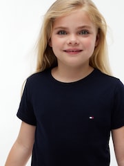 Tommy Hilfiger Whimsy Pink/Navy Blue Signature Crew Neck T-Shirts 2 Pack - Image 4 of 7