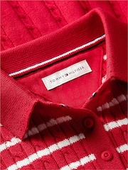 Tommy Hilfiger Red Cable Knit Polo Jumper Dress - Image 6 of 6