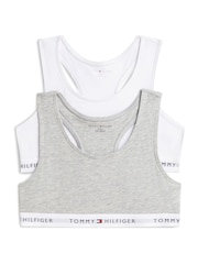 Tommy Hilfiger White Signature Logo Racerback Bralettes 2-Pack - Image 1 of 3