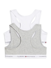 Tommy Hilfiger White Signature Logo Racerback Bralettes 2-Pack - Image 2 of 3