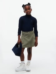 Tommy Hilfiger Blue Essential Ruffle Ribbed Long Sleeve Top - Image 3 of 5