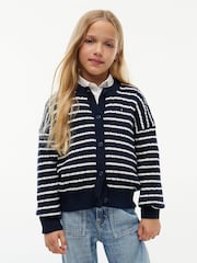 Tommy Hilfiger Blue Relaxed Cable Knit Cardigan - Image 1 of 5