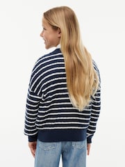 Tommy Hilfiger Blue Relaxed Cable Knit Cardigan - Image 4 of 5