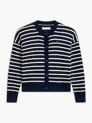 Tommy Hilfiger Blue Relaxed Cable Knit Cardigan - Image 5 of 5