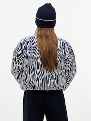 Tommy Hilfiger Blue Zebra Print Reversible Relaxed Puffer Jacket - Image 5 of 8