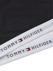 Tommy Hilfiger White/Black Signature Logo Racerback Bralettes 2-Pack - Image 3 of 3