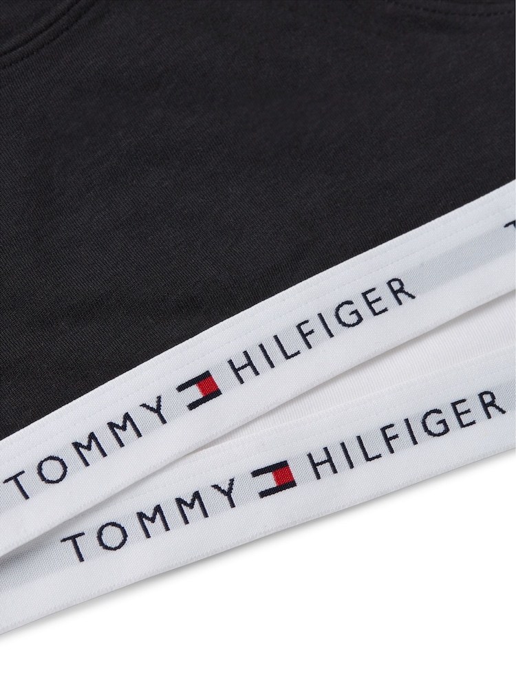 Tommy Hilfiger White/Black Signature Logo Racerback Bralettes 2-Pack - Image 3 of 3 Tommy Hilfiger White/Black Signature Logo Racerback Bralettes 2-Pack - Image 3 of 3