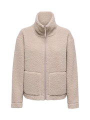 ONLY Cream Zip Front Teddy Jacket - Image 5 of 7