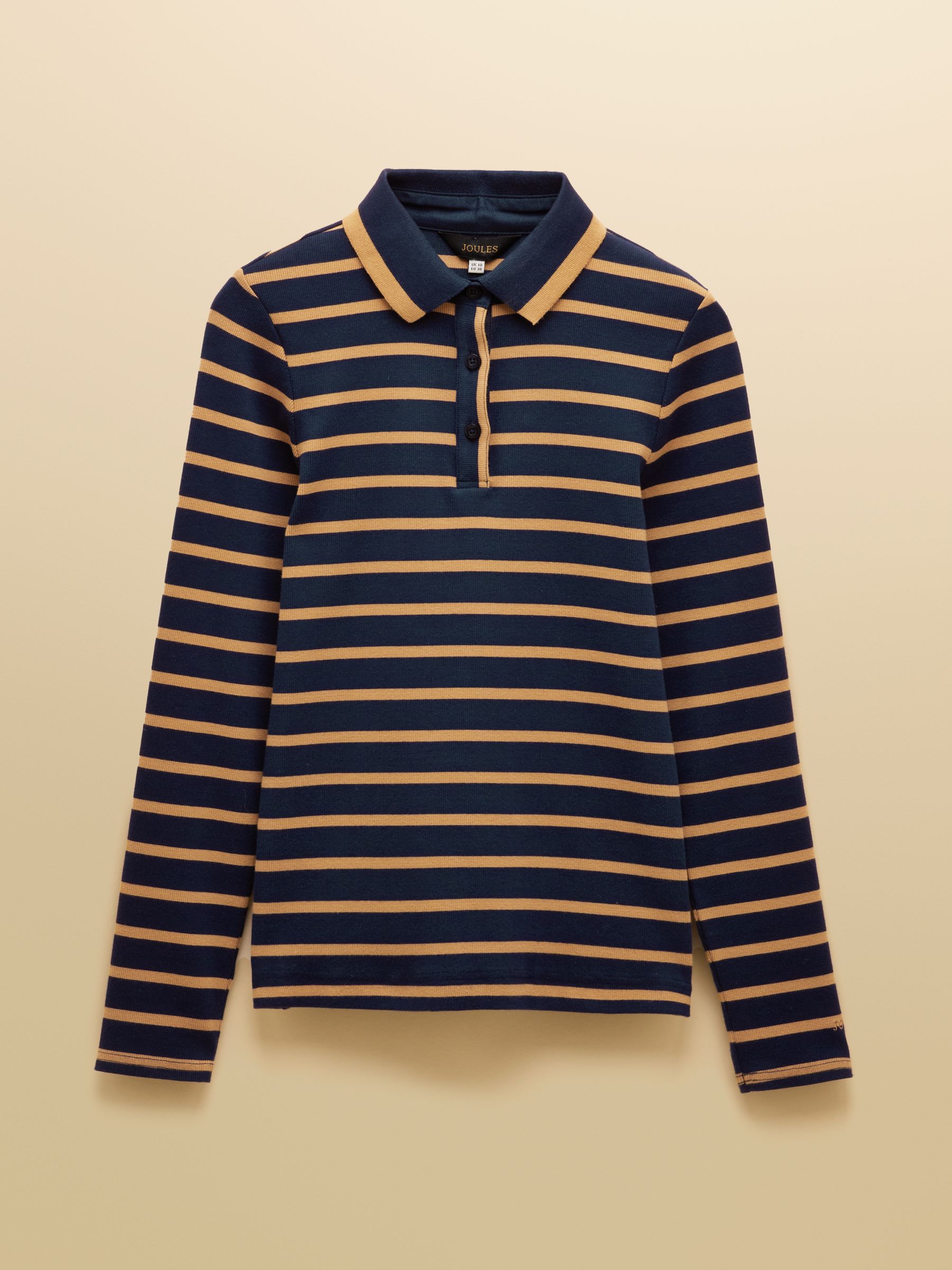 Buy Joules Fairfield Navy Blue & Brown Stripe Ribbed Long Sleeve