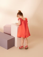 Coral Pink Embellished 100% Cotton Playsuit (3mths-7yrs) - Image 4 of 8