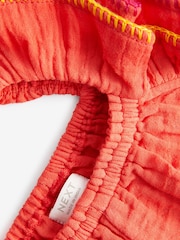 Coral Pink Embellished 100% Cotton Playsuit (3mths-7yrs) - Image 7 of 8