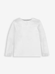 JoJo Maman Bébé Cream Pretty Top With Broderie Collar - Image 1 of 5