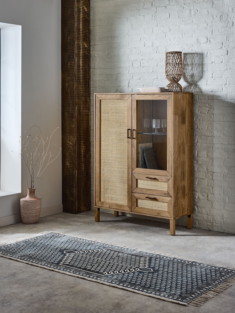 French Connection Mango Wood and Rattan Laredo Sideboard - Image 1 of 11