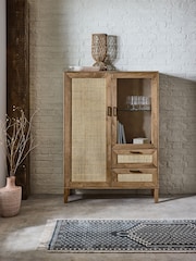 French Connection Mango Wood and Rattan Laredo Sideboard - Image 3 of 11