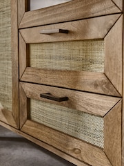 French Connection Mango Wood and Rattan Laredo Sideboard - Image 5 of 11