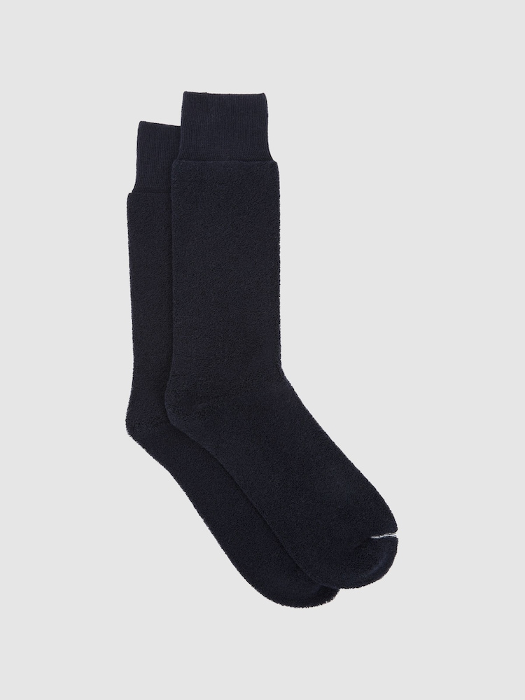 Reiss Navy Alers Cotton Blend Terry Towelling Socks - Image 1 of 3
