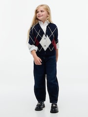 Tommy Hilfiger Blue Argyle Relaxed Cardigan With Wool - Image 2 of 6